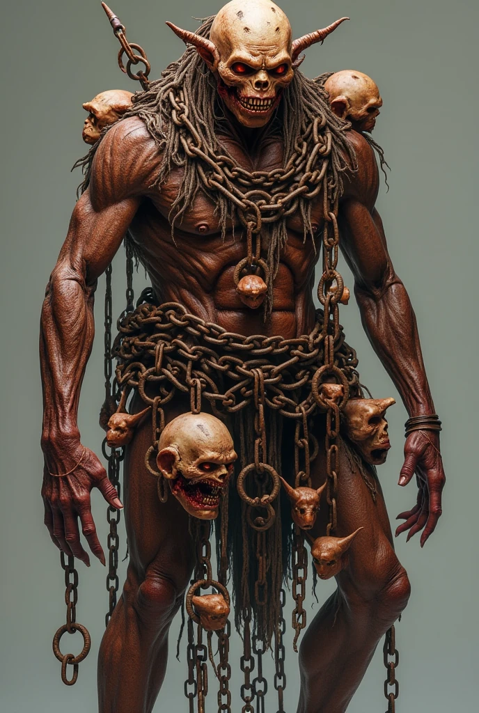wjqflail full figure, burning warrior man, intricate and detailed, chains, <lora:wjqflail-15:0.7>
