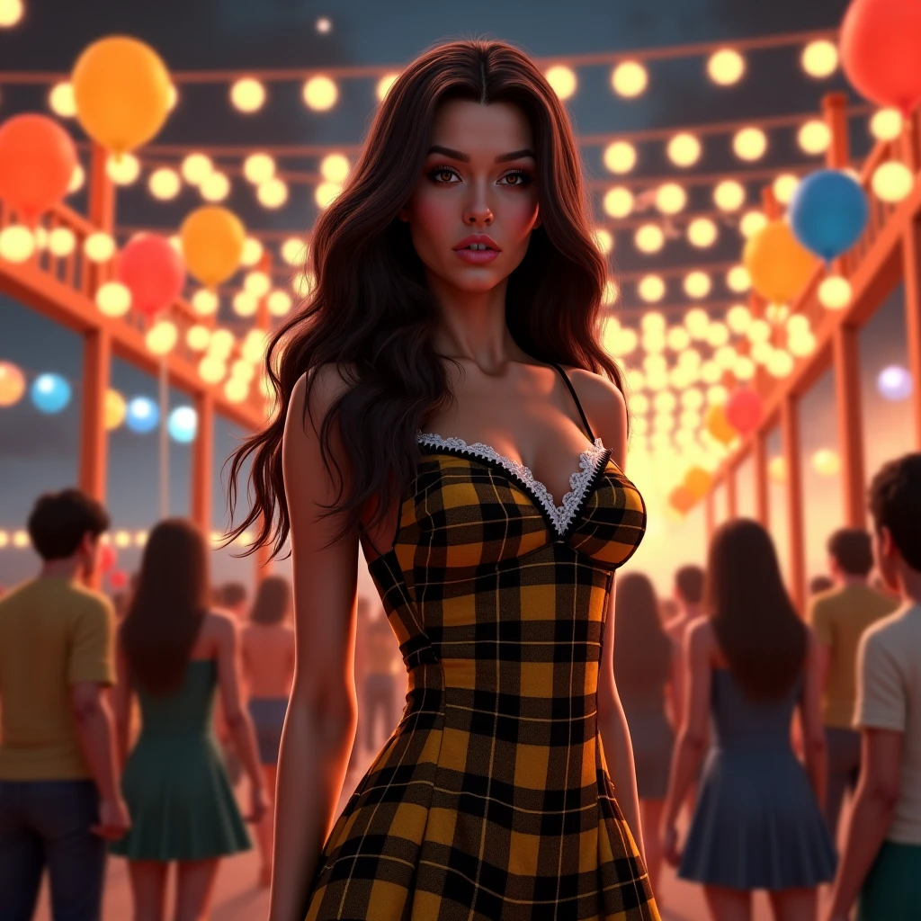 the sexy girl at the fair, long hair, small breasts, tight miniskirt, cleavage, very sexy, lascivious,(art inspired by Bill Sienkiewicz ). oil painting)(best quality,4k,8k,highres,masterpiece:1.2),ultra-detailed,(realistic,photorealistic,photo-realistic:1.37),dramatic lighting,dramatic shadows,moody atmosphere,chiaroscuro,dramatic color palette,dramatic poses,dramatic camera angle,cinematic composition,cinematic lighting,cinematic tones,dramatic lighting and shadows,dramatic colors,dramatic background,dramatic foreground,dramatic midground,dramatic depth of field,dramatic depth,dramatic perspective,dramatic textures,dramatic details,dramatic mood,dramatic atmosphere,dramatic ambiance
