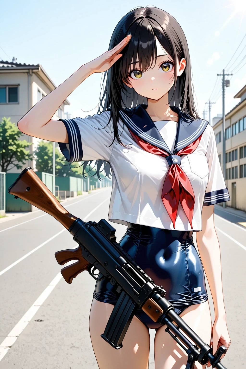 (best quality, masterpiece:1.1), (Practical:1.4), 1 Girl, Cowboy shooting,