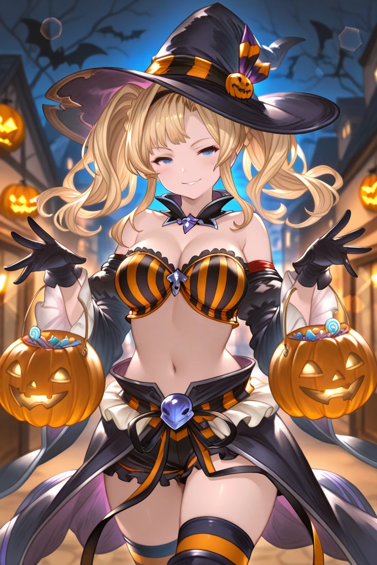 Pair shot, cute 2 anime girls (dancing in front of a bonfire), (2Girls, pair:1.2), cozy wallpaper, anime moe artstyle, kantai collection style, 4 k manga wallpaper, anime visual of a cute girl, anime wallaper, anime style 4 k, trick or treat, halloween, Jack O lantern, basket filled of many candies, ((high detailed witch outfits:1.2, robe, witch's pointing hats)), (vampire costume:1.2), ((dark chestnut medium short hair:1.25, updo, wavy hair)), outdoor, in a park, (blurry background, bokeh), (in a night:1.2), ((ultra high resolution, 8K RAW photo, photo realistics:1.2)), textile shading, fine detailed face, beautiful detailed eyes, ultra detailed smooth skin, (looking away, laughing), (correct anatomy:1.5), (dutch angle, wide shot:1.3), from behind,