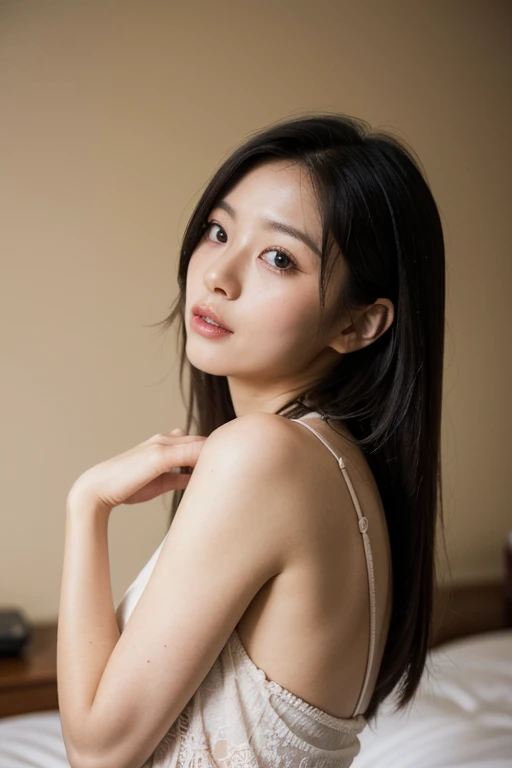 (To firmware)、Female 1、20-year-old、7 head and body、(cute face)、(ideal proportionodern old townscape、wet white skin、slender、black hair、long hair、beautiful feet、small ass、thin legs、Surrealism、cinematic lighting、Depth of the bounds written、one person perspective、f/1.8、135mm、NFFSW、muste piece、correct、anatomically correct、textured skin、super detail、high detail、high quality、award-winning、最high quality、High resolution、8K