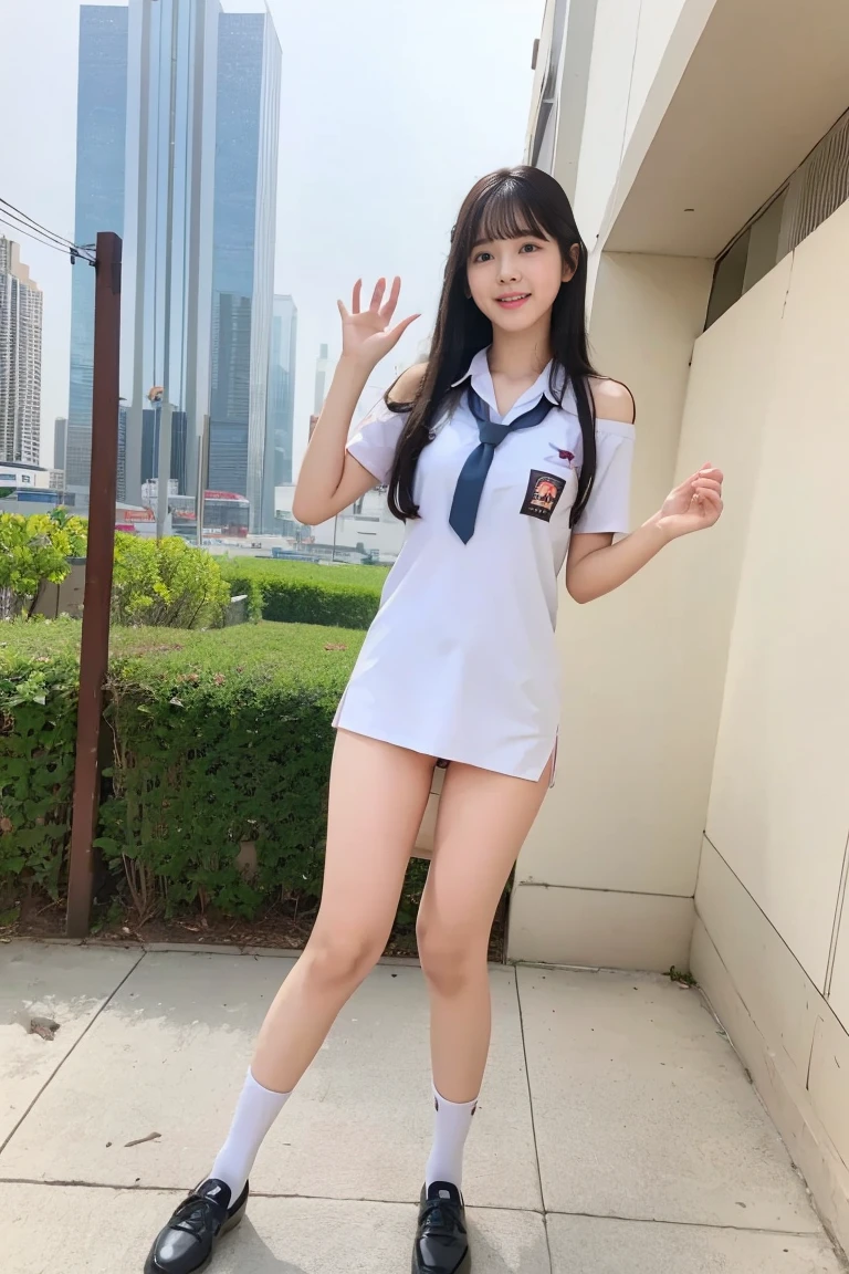 Temptation Pose、、Sexy thighs、Low angle shot、Center View、White long sleeve shirt、Two Japanese junior high school students、Rooftop、Superior:1.2、The look of temptation:1.3、Large Chest、Breast enlargement、Amazingly cute girl、Japanese Girls、 stop temporarily、Whole Body Ezbian、Nice skin、Glowing Skin、Nice thighs、Shiny thick knee socks、Please put it inside、Pichi Pichi Volleyball Uniform、Inviting eyes、crown、smile 、slouch、On all fours、Sweat、Wink