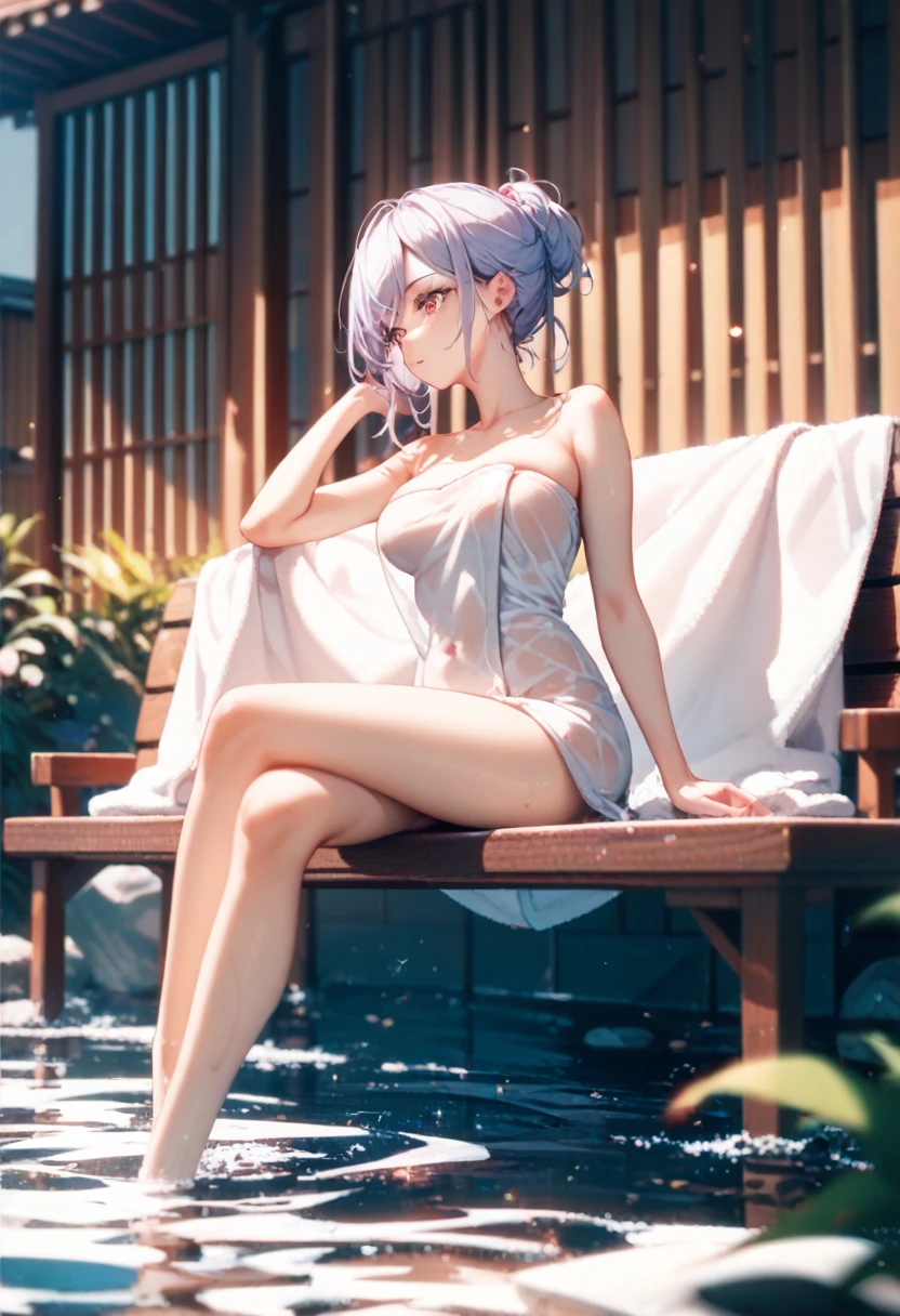 {{masterpiece}}, best quality, extremely detailed CG unity 8k wallpaper, cinematic lighting, lens flare, beautiful detail eyes, black, side glance, multicolor short blonde hair, colorful light, particles, heterochromia, (colorful:1.5), (colorful hair:1.5), swimming suit bra and underwear, rooftop background,