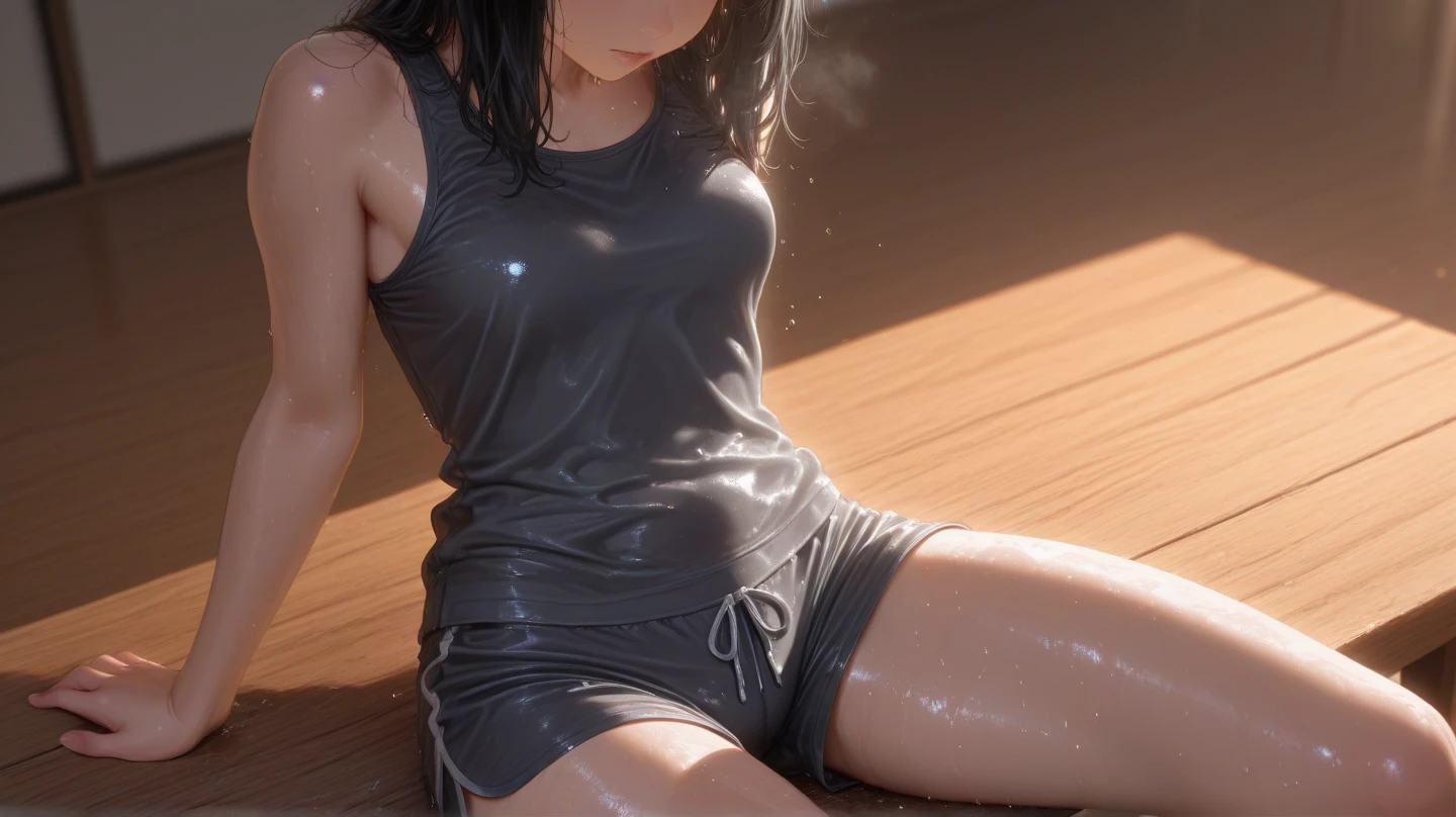 20 year old Japanese woman,(非常にdetailedな肌),Curvy,,美しいBig Breasts,(Big Breasts),Pale skin,Pointed Chest,Erect nipples,(Fantasy art,Best image quality,Hyperrealist portrait,(8k),Ultra-realistic,最high quality, high quality, High resolution, high quality texture,Attention to detail,Beautiful details,detailed,Extremely detailed CG,detailed Texture,Realistic facial expressions,masterpiece,in front,dynamic,bold),(((short pixie cut))),(Very thin hair),(Very soft hair),(Super Straight Hair:1.5),length, sleek bangs,Very light coppery amber hair,Hair in one eye、(((Wear a competitive swimsuit))) (((Pushing the crotch of her swimsuit aside to reveal her genitals))) (((ずらした水着の股間部分をdetailedに描く))) (((Exposed genitals))) (((The labia minora are exposed)))(((detailedな性器の描写)))、The lines of the body are clearly visible、(((Depiction of beautiful fingers))) (((Beautiful body depiction))) (((Spread your legs in an M shape))) (((Sit with your legs apart)))、(((Accentuate the crotch)))、(((Exposed genitalsを見せつける)))(((Full body photo)))、(((Low angle photo)))、(((Correct ankle orientation)))(((The correct number of legs))) (((genitals and anus are exposed,,,,,)))(((Expressing the spread of the genitals)))(((genitals are wet with body fluids)))