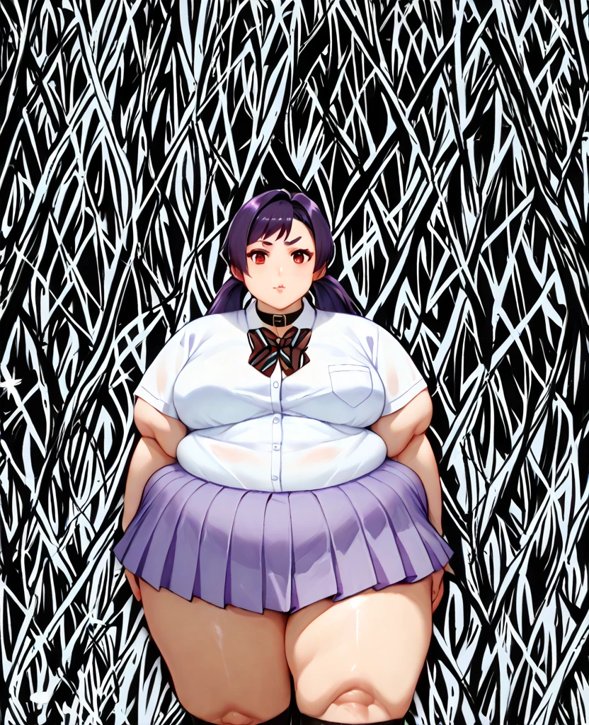 Fat hinata, Obese body, absurderes, hight resolution, (Official art, Beautiful and aesthetic:1.2), (Close View:1.2), Front composition,
1girl in, (Long hair:1.2), dark blue hair, Wavy Hair, Blunt Bangs, purple eyes, fat arms, fat belly, fat butt, thick thighs
(Everywhere in the flower garden:1.6), (Flower Effects:1.2), (Floral background:1.2), (Background filled with flowers:1.4), (Fancy backgrounds:1.1)、upturned ass、light skinned、kawaii、Embarrassing、Super beauty、Upturned、Get on with your big fat butt sticking out towards the viewer、While staring at the viewer、The silhouette is eroi