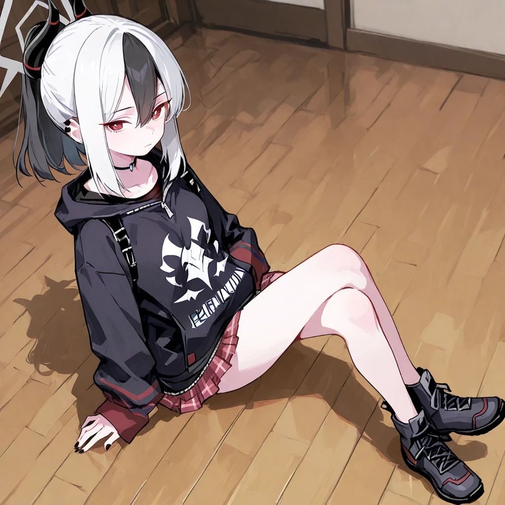 silver hair, messy hair, hair over one eye, Yellow eyes, Triangular birthmark on cheek, boy, Single drawing, Happy smile, black jacket, Chinese style, Over-the-knee shorts, cloth shoes, Red ankle rope, A long braid, boy, boy, Surrealism, anime, 8k, super detail, UHD, masterpiece, ccurate, anatomically correct, textured skin, super detail, high details, high quality, award winning, best quality, highres, 1080P，cute