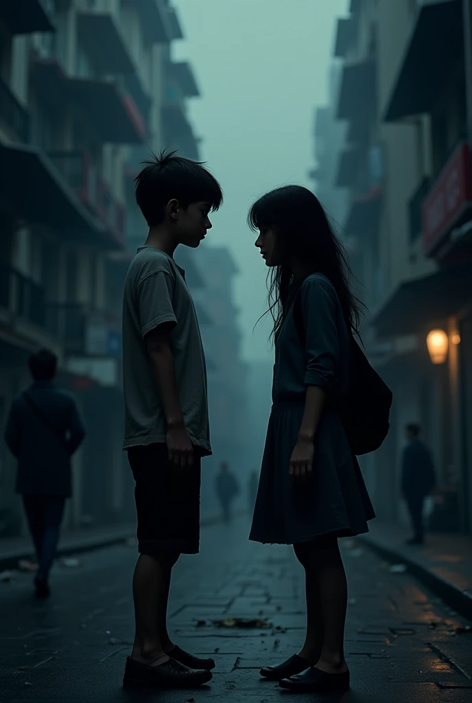 Girl arguing with sad boy