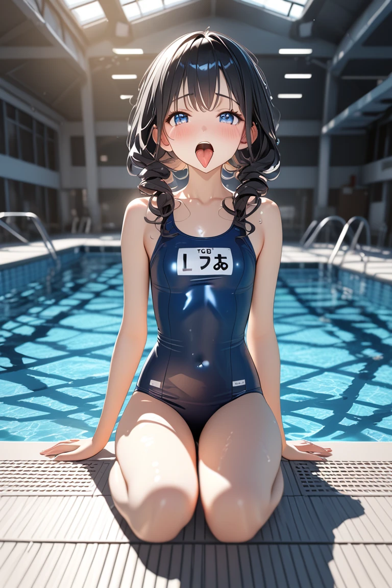 Highest quality、High resolution、Detailed Background、(Beautiful face in every detail:1.4)、Anatomically correct、(Detailed facial expressions)、(fine grain:1.2)、8-year-old beauty、cuteカラーの髪色、Braided Ponytail、Braided bob cut、Braided twin tails、Navy School Swimsuit、(Flat Chest)、Perfect body line、Thick thighs、Please show me your whole body、
(Five beautiful girls in school swimsuits having fun in the school pool:1.5)、
Big smile、Laughing with your mouth open、My whole body is wet、My hair is wet too、Fun atmosphere、Embrace each other、cute仕草、cute