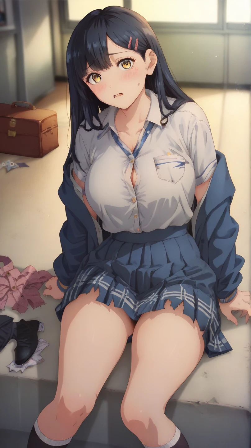 Handsome、Perfect proportions、Overwhelmingly large breasts、beautiful, Shining Eyes、Blushed、smile、