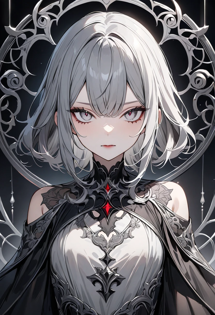 grim reaper, black scythe, absurdres, RAW photo, extremely delicate and beautiful, masterpiece, Best Quality, ultra high resolution, 32k, hyperrealistic, ultra-detailed, detailed description, pale skin, 20 years old, tearful mole, earring, short medium hair, wavy hair, whole body shot,
