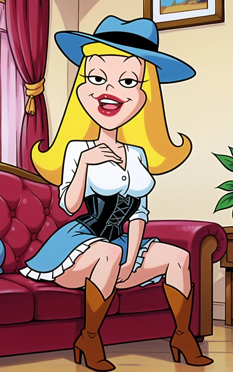 table, ((hyper detailed background, delicate pattern, intricate details)), (highly detailed, fine details), Best quality, beautiful lighting, ((big breasts, slender girl)), ((micro bikini)), 1 girl in , alone, blonde hair, wings, twin braids, smile, , blue eyes, well, intricately detailed background, blue sky, bushes, trees, (conis)) natural environment, (cowboy shot), ((blonde hair)) big breasts