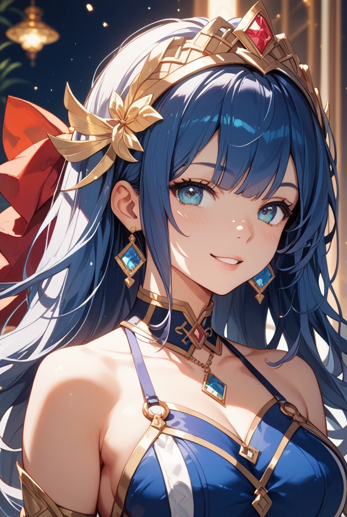 Close-up of face,Diagonal angle., complex details beautiful and delicate eyes, anime girl with long white hair and blue eyes posing for a picture, shadowverse style, smooth anime cg art, sayori, detailed digital anime art, guweiz, sui ishida art manga, shadowverse, official artwork, pixiv style, detailed anime artwork, artbook artwork, seductive anime girl, sougetsu, detailed anime character art, waifu