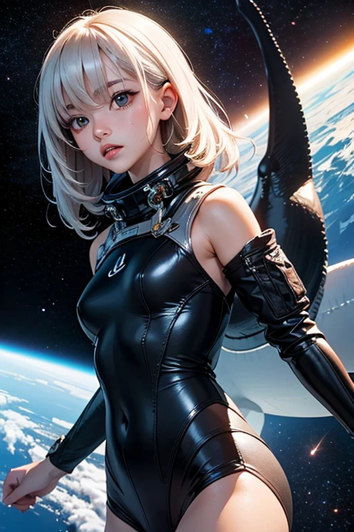 （tmasterpiece：1.2），best qualtiy，（nigh sky，medium lenght hair：1.2），（illustratio：1.2），beautful view，dreds，（Elaborate luminescence，Lens Flare Glow），（Hyper-detailing），Hyper-detailing，（exquisitedetails），（intricate-detail {Ikko），（Movie Light，best quality backlight），ligne claire，New World，peeping at the viewer，Solo Woman，（Space Girl，spaces），Solo Woman，Perfect body，（1girll），（Bright bioluminescent hair，bright glowing eyes），（intergalactic，alien planet），（Astronaut in sexy futuristic spacesuit：1.1），The material of the spacesuit is light and thin，Spacesuit Tight，slightly closed eyes，（Cyberpunk Personality），（dyna：1.3），（putting makeup on）），highly contrast，（The best lighting，Very sophisticated、Beautiful fece），（（Movie Moonlight）），highly colorful，（（Photoshop Pastel Painting：1.1）），etheric，（Movie Masterpiece），suspenseful，funk，（Star Scrim），splash of color，absolutely eye-catching，（（Caustics）），Dynamic Angle，big breasts beautiful（detailed glow），（spine-chilling），（Complex movie scenes behind it：1.2），Environmental occlusion， （Around moonshine）， ray-traced reflection， Intricately detailed visible background ， （Glowing spacesuit）， terrorism， （Bioluminescent vegetation：1.2）， terrorism， uneasy， A futuristic， terrorism， （Hologram Head-Up Display）， （Delicate Great Comet）