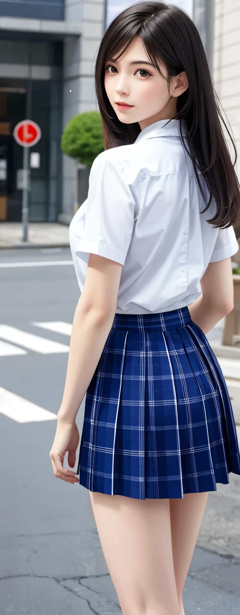 (masterpiece, Highest quality:1.2), 8k, 12歳Full nudityの女の子, 85mm, Official Art, RAW Photos, スーパースリムなスレンダーbeautiful girl, (When I lifted up my short navy blue skirt、Full nudity下Half Body, I can see your crotch.:1.8)、Short sleeveの白シャツ、Show me your ears、Naked girls photoshoot、Full nudity, Cute Face, close, Half Body, Biolace, Gardenia, beautiful girl, , Thighs, Short sleeve, Standing on the station platform, Looking at the audience, No makeup, (Face with a wry smile), Film Grain, chromatic aberration, Sharp focus, Face Light, Bright lighting, 10 generations, Detailed face, Background blur, (Dark red tie:1.1)、((((((12 year old girl with a small waist))))))、((((((12歳の美しい美乳のFull nudity女子高生)))))