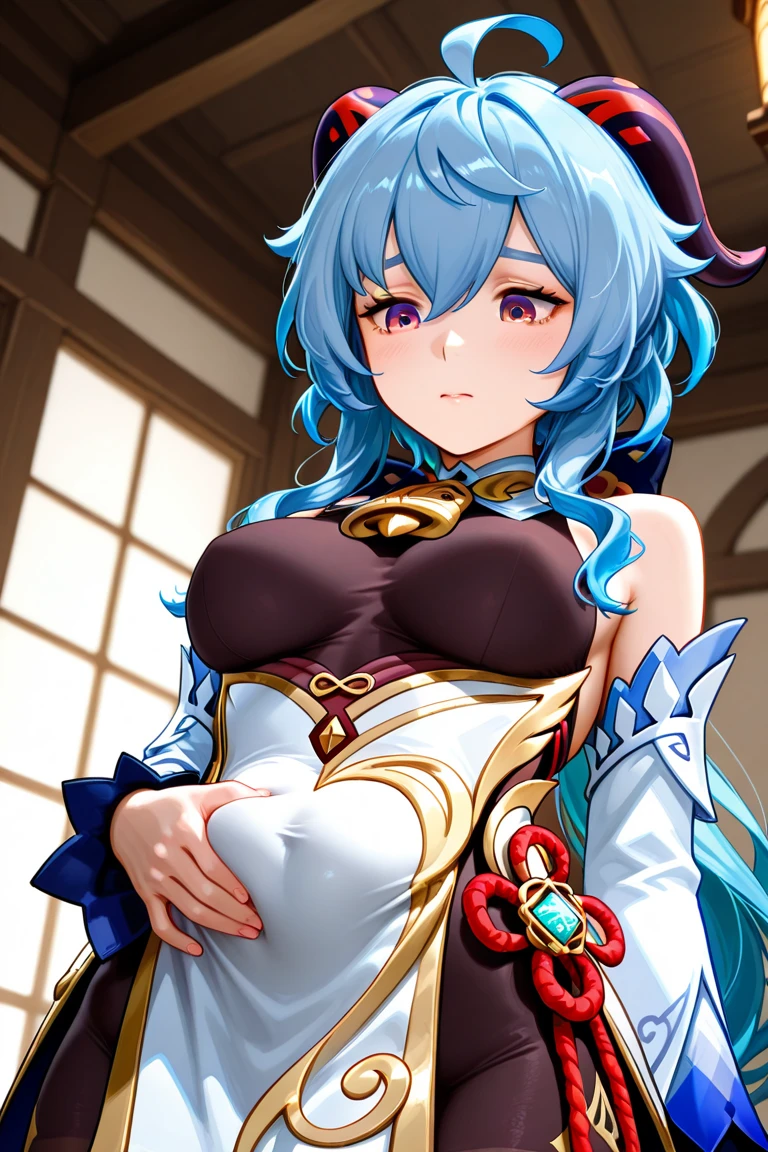 Anime girl with blue hair, Detailed digital anime art, high detailed official artwork, Artistic women, Anime goddess, Detailed key anime art, Detailed anime artwork, detailed anime art, Portrait Chevaliers du Zodiaque Fille, clean and meticulous anime art, Extremely detailed Artgerm, Official artwork, Anime moe art style,No chest baring