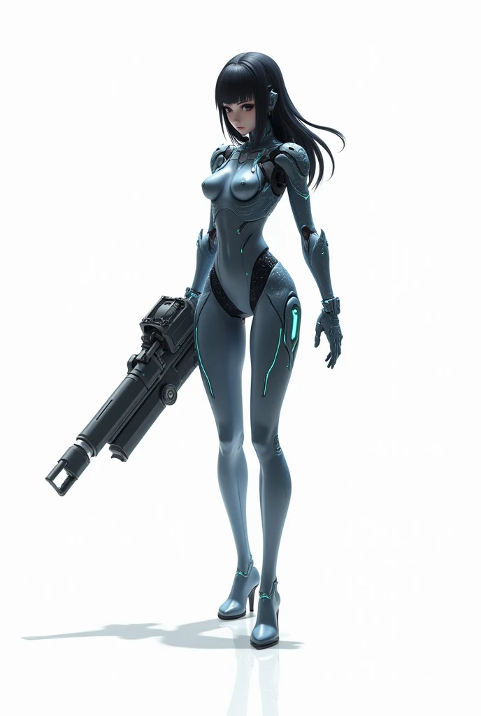 Mujer arafed en un body y tacones altos posando para una foto, Modelo de moda cyborg, Tracer en un vestido ajustado, Hermosa chica cyborg pinup, CGsociety de cuerpo completo, wearing atsuko kudo latex outfit, mujer futurista de moda, Cuerpo de pinup, usando leotardo, Joven Cyborg, 60's sci-fi pinup style