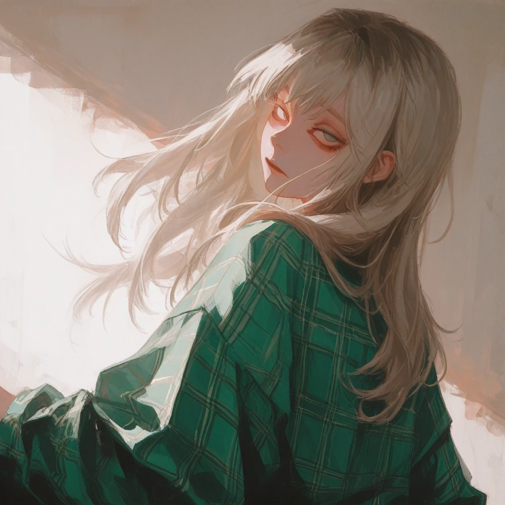 girl, crying, attractive body, long blonde hair, green eyes, clothes