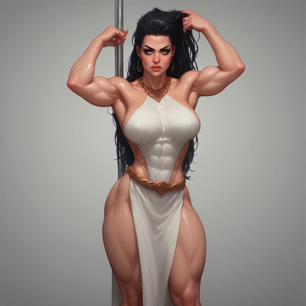 full body standing symmetrical beautiful woman, hyper realistic, 1girl, Asghar, Valkyrie, Lady Knight, correct anatomy, epic fantasy digital art, masterpiece, 8k, high definition resolution, detailed drawing, superior quality, epic composition, muscular body, muscular turned arms behind body