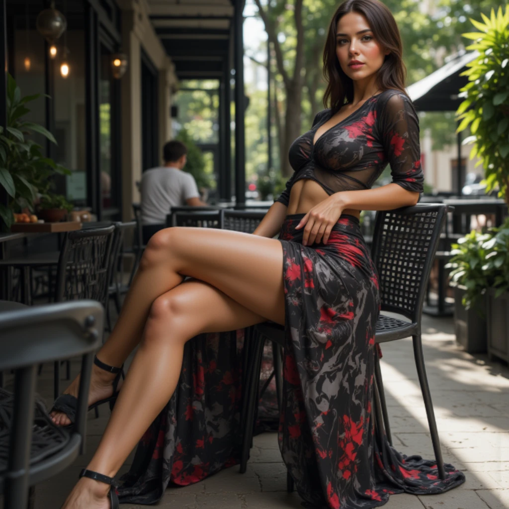 Jortega, Photorealistic portrait, mature female, (((in Italian Countryside))), (((wearing sexy little black club dress))), Detailed skin, detailed body, Natural Skin Texture, realistic skin, skin pores, intricate detail, ((stiletto heels, visible feet, realistic feet)) raw photo, lifelike rendering, immersive atmosphere, chiaroscuro, moody lighting, perfect female body, ((full body shot)), realistic photo