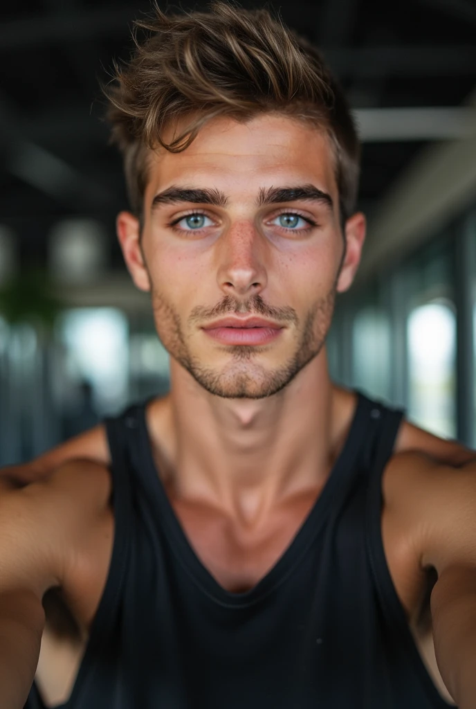 northeastern, Short hair, light brown and green eyes, 1,75 m, 80kg