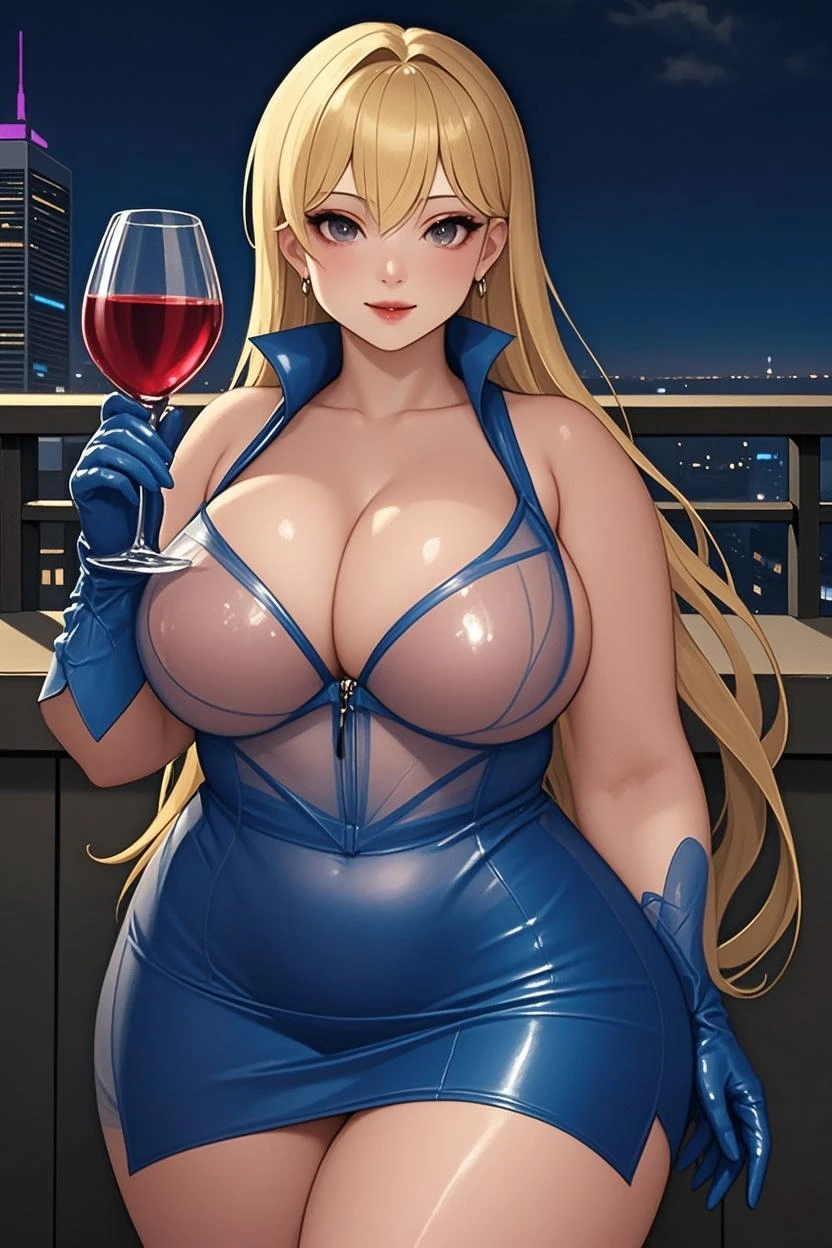 Anime illustration、Fantasy、highest quality、Luxury Casino、Flirt with a man、Plump Dealer、Perfect proportions、overwhelmingly big breasts、Very thick legs、Beautiful, shining eyes、Blushed、smile、Cowboy Shot、Showing off your crotch