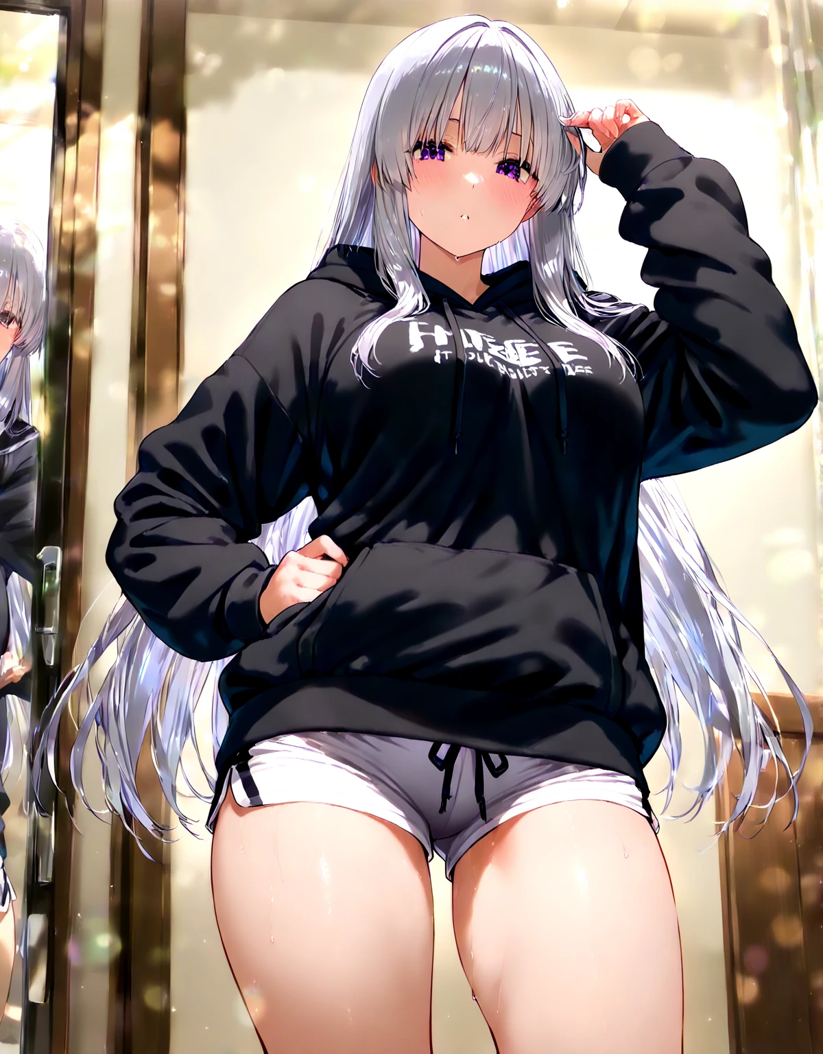 Anime girl in a jacket with a short skirt and tie, anime moe art style, Ecchi anime style, !!Full body portrait!!, small curvy loli, loli in dress, beautiful anime high school girl, full_Body!!, Seductive Anime Girl, Full body!!, (Anime Girl), Anime Girl with Long Hair, Ecchi style