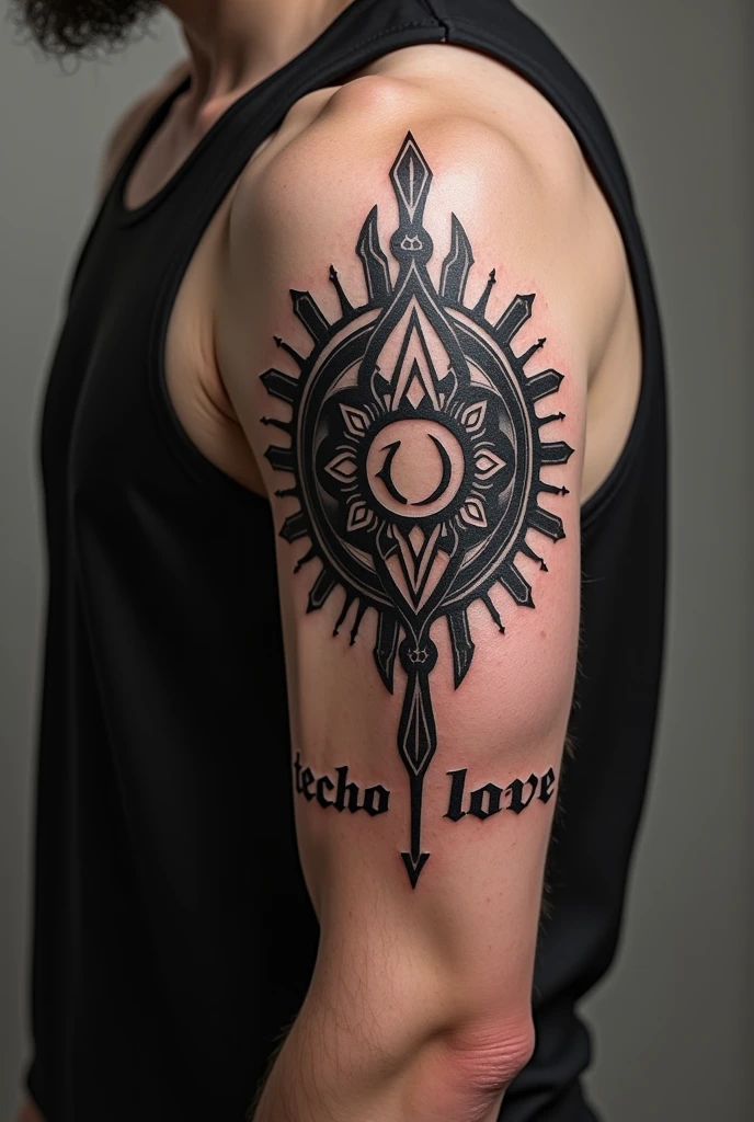 Japanese tattoo for men on the right shoulder but black and not so big, only on the shoulder