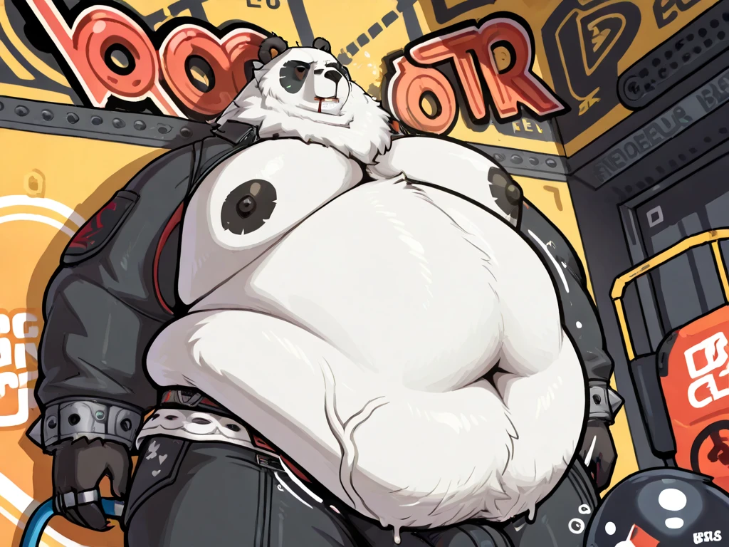 masterpiece, best quality, 8k resolution, Very detailed, hairy，(((polar bear))，(((Mature)))，(((beard))),(((fat)))，(((White hair all over body)))，(((portrait)))，(((White hair)))，(((Dark room)))，For the audience，(((Shirtless))),(((Nipple Rings)))，(((Blushing)))，Highest quality scene，(((Hip bulge))).(((whole body)))，((( Blindfolded))),(((Kneeling)))，(((Fat-enclosed muscle)))，(((Round face)))，(((alone)))，(((Strong body)))，(((Open your mouth and stick your tongue out)))，(((Shameful)))，((sweaty))，(((Thong)))，((Handcuffs))，((Leg shackles))，(((shackles)))，(((Obscene lines)))