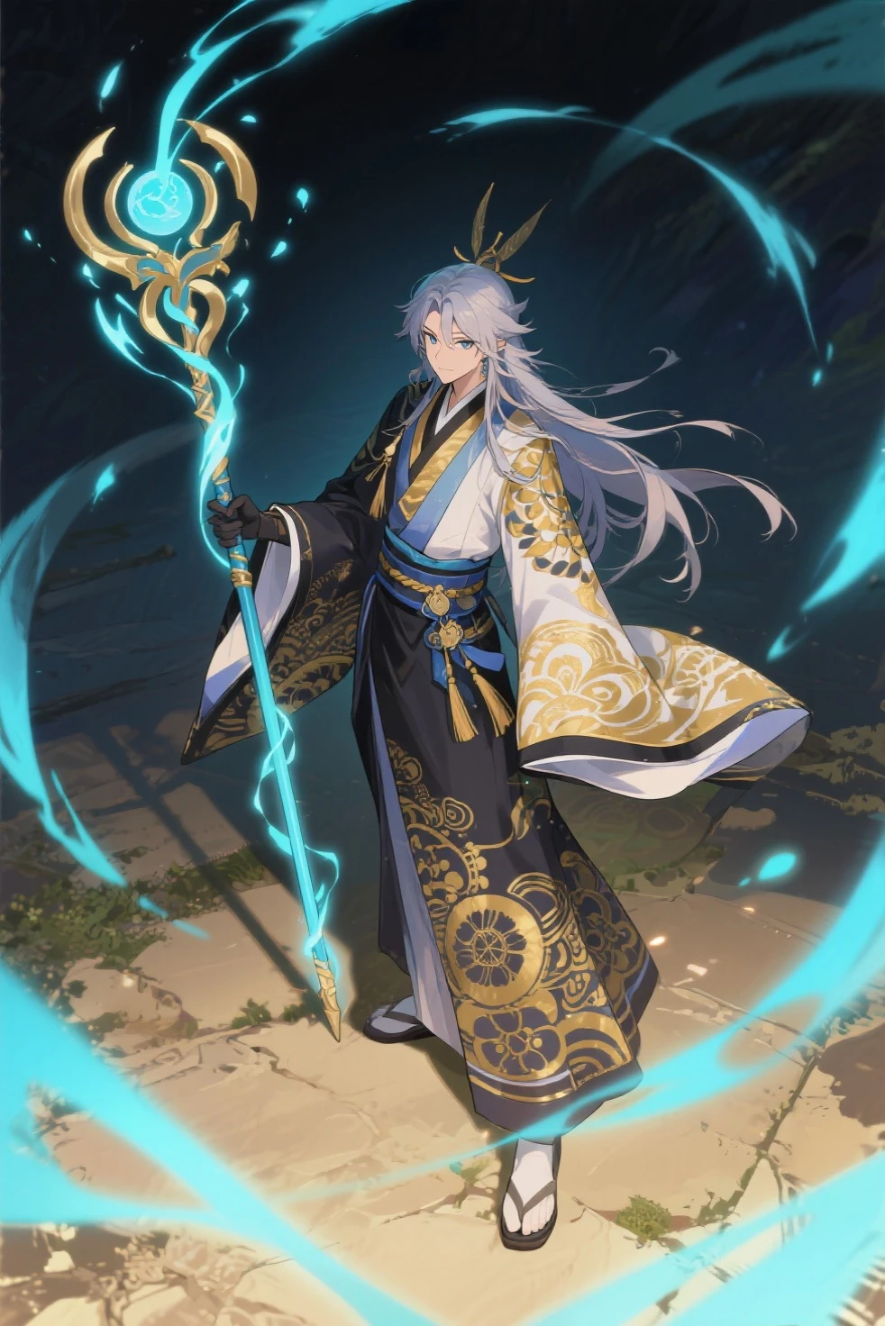 (Masterpiece: 1.2, Best Quality), (Fine Beautiful Eyes: 1.2), (Very Detailed CG Unity 8k wallpaper, Masterpiece, Best Quality, Ultra Detail, Best Shadow), (Detailed Background), (Beautiful Detail Face, Beautiful Detail Eyes), High Contrast, 2men, 2 Taoist Priests, 2 Taoist Priests in Taoist robes, Taoist temple background, Dynamic angle, Full body, Cowboy shot, gray hair, Purple eyes,