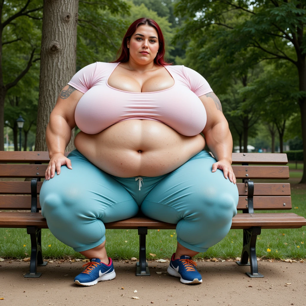 Extremely obese female soldier