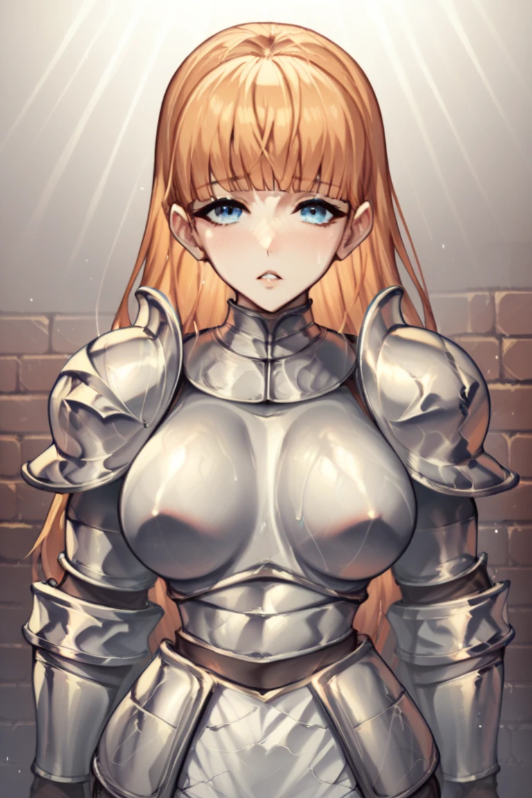 Indoors,in the jail,
Standing at attention,
(helmet:1.3),(armor),(breastplate),(skirt_armor),(silver_BRA),a helmet on her head,armored_boots,
<lora:more_details:0.1>,<lora:Claudia_Levantine_Kuroinu-KK77-V3:0.7>,<lora:Mariana_Luciano_NON_VIRGIN-KK77-V1:0.3>,
(Blue_eyes),(blonde_hair),(short_hair), (hair_Bun),(Bangs),
1 girl, 20yo,Young female,Beautiful Finger,Beautiful long legs,Beautiful body,Beautiful Nose,Beautiful character design, perfect eyes, perfect face,expressive eyes,
looking at viewer, in the center of the image,(Upper_body),(Focus on her face),
official art,extremely detailed CG unity 8k wallpaper, perfect lighting,Colorful, Bright_Front_face_Lighting,shiny skin,
(masterpiece:1.0),(best_quality:1.0), ultra high res,4K,ultra-detailed,
photography, 8K, HDR, highres, absurdres:1.2, Kodak portra 400, film grain, blurry background, bokeh:1.2, lens flare, (vibrant_color:1.2)
(Beautiful,large_Breasts:1.4), (beautiful_face:1.5),(narrow_waist),