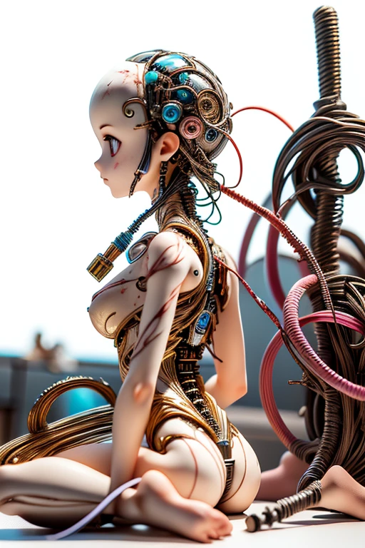Highest quality,masterpiece,Ultra-high resolution,mechanical,Full Body Machine Girl、Under maintenance、nsfw,BDSM, Karakuri doll、Mixing tube、Steampunk Style、,nsfw, BDSM