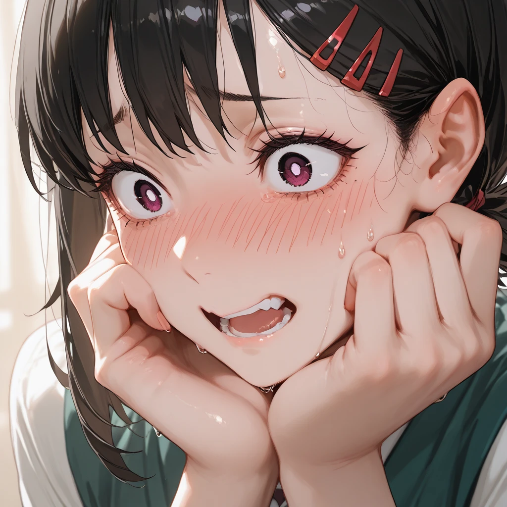 [1girl, Senju Muramasa, eromanga sensei], beautiful detailed eyes, purple eyes, (opened big mouth, licking, Sticky tongue), nsfw, (close-up mouth), Highest quality, Super detailed, masterpiece, Ultra-high resolution, 8k, Embarrassing, blush, Lovely, (Close one eye, With tears in her eyes and her mouth open), Sticky saliva