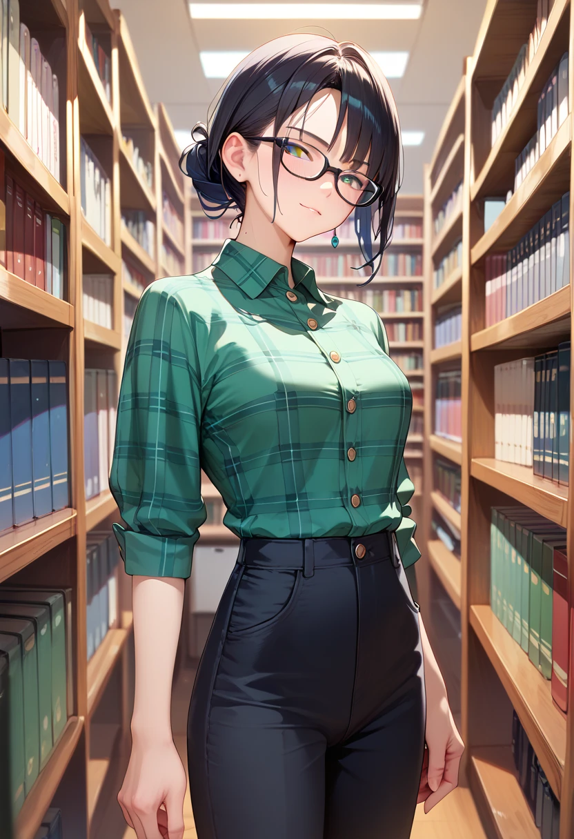 white background,watercolor \(medium\),traditional media,highly detailed,
professional portrait illustration of attractive store clerk lady,glasses,(shy and nerdy:1.3),nose blush,large breasts,tight short pencilskirt,parted lips,medium hair,looking at viewer,
formal sexy clothes,leaning forward,off shoulder strap,
nose blush,(book store library interior),looking at viewer,
shiny skin,jewelry,medallion necklace,cowboy shot,perspective,brown pantyhose,
arms behind back,
<lora:MiroslavZgabaj