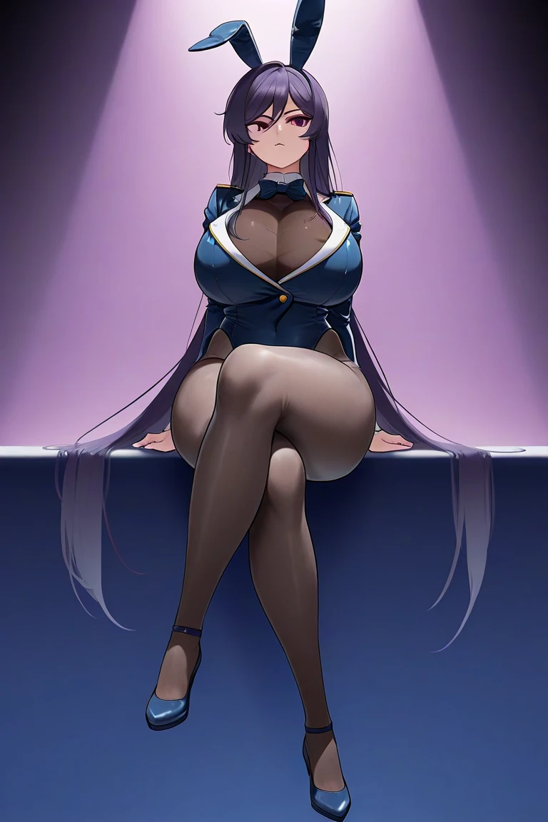 (masterpiece, ultra high resolution, best quality:1.5), full body, solo, 1girl, dollsuit, mind control,, shoes, platform heels, boots, long legs, dynamic pose, wide hips, thick thighs, huge breasts, massive breasts, muscular female, defined musculature, himejima akeno, high heel boots, shiny clothes, large breasts, covered , cleavage, cleavage cutout, covered navel,long hair, bangs, ponytail, black hair, 1girl, full body, masterpiece, best quality, Amazing, beautiful detailed eyes, finely detailed,expressionless, saluting, empty eyes