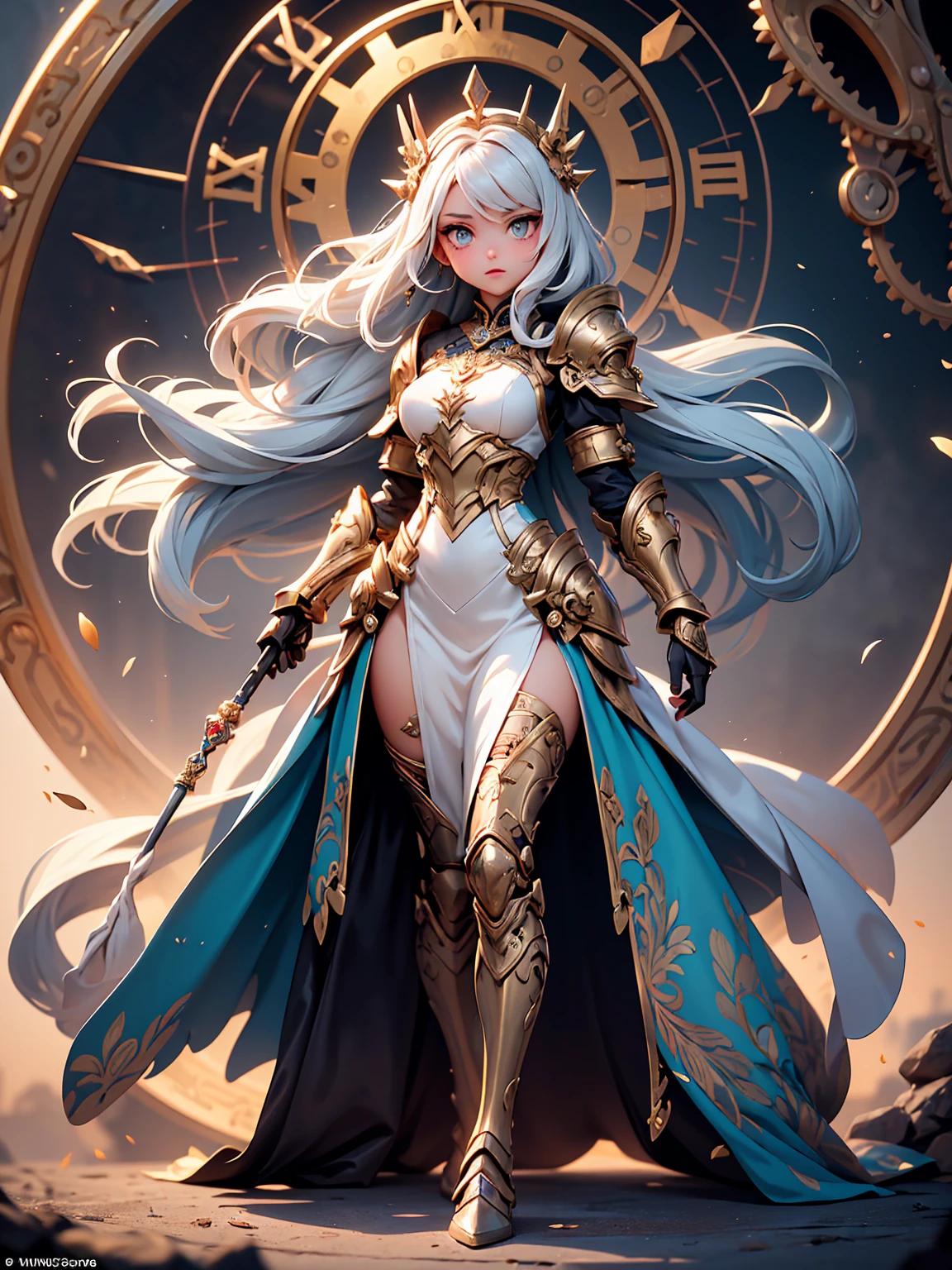 Long silver hair, dark brown eyes, gloss lips, front look, close up, portrait, beautiful eyes, wearing a male white suit, big white, curly hair cut, clear skin, young 30 years girl, adult girl, solo, very long hair, ankle length hair, handsome older WOMAN,Hyperresolution,accuracy,Detailed rendering,(Image of fine hair)(topquality)(Masterpieces of masters)(High degree of completeness)(A sense of atmosphere)tmasterpiece,Super detailed and super detailed(((half-body portrait)))(((Older woman)))(((Centaur woman))) (((Horse body))) (((Centaur)))(((Tribal clothes)))