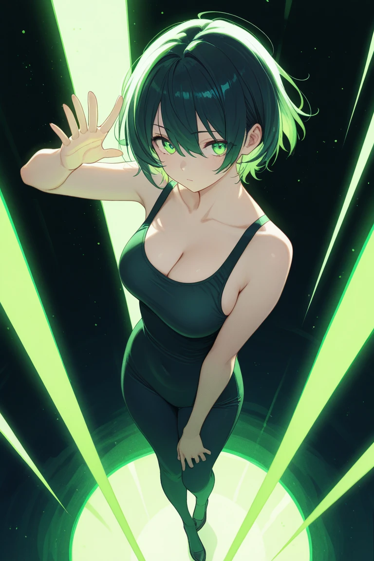 mejor calidad,4k,high resolution,obra maestra:1.2), (ultra detallado), (sin ropa) (NSFW not safe for work art), (Fubuki) (One Punch Man Settings), (pose sexual), (realista,photorealista,photo-realista:1.37), (hdr,HD), (retrato), (vivid colors), (Piernas largas), (cara claramente alargada), (pelo corto de color verde oscuro) (Hermosos ojos detallados), (hermosos labios detallados), (ojos y rostro extremadamente detallados), tatuaje en el hombro, ojos brillantes, dynamic angle and posture, empapado en sudor, perspiration, undressing (long eyelashes), (Sharp focus), (physically based rendering), (sin ropa), (senos grandes) (abierta las piernas), (intense), (expression of intense desire), (Desenfoque de movimiento), (elegante), (Figura delgada), (inspirado en anime), (luces brillantes), (sexual), (colores contrastantes), (ambiente misterioso), (action packed scene), (Unique style), (llamativo), (Apuesto), (evocador), (expresivo), (Intriguing atmosphere), (pechos gigantes:1.2)