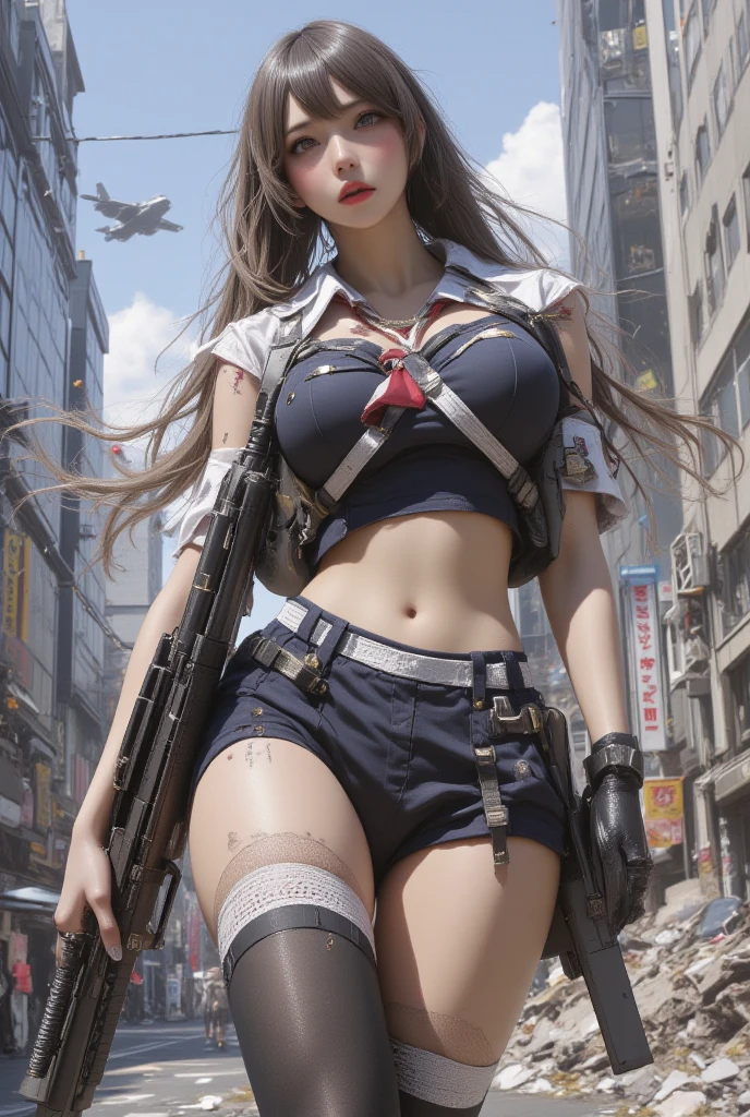 An ultra-high picture quality、Photo quality、Detailed description、Precision depiction、cyberpunked、Cyborg Beauty、Both hands are robot parts、hight resolution、Young black-haired beauty、Very big、are sticking out、The crotch is wide open、The shape of the is clearly visible、The pubic area is clearly visible、Spread your legs wide from side to side、Show off the inside of the thigh、Underwear that gets wet and sticks to the skin、Structurally correct limb position and orientation of humans、Structurally correct number of human limbs、The number of human fingers is structurally correct、Ultra-fine face、A detailed eye、二重まぶた、No Underwear、beautifully stretched legs、、The entire chest shows through、Exposed pubic area、big breasts thin waist、Exposed nudity、No jacket、no-bra、No panties、No band