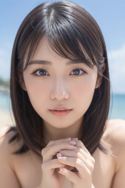 One Girl, (Beautiful girl, Delicate girl:1.3), (16 years old:1.3),
break, (topless:1.3),
break, (France, Nudist Beach:1.3),
break, (Fashionable clothes:1.3), skirt,
break, Very beautiful eyes, (Symmetrical eyes:1.3),
break, Small breasts, Brown eyes, Parted bangs, Brown Hair, (Upper teeth, The best smile:0.2),
break, (Eye and facial details:1.0),
break, (masterpiece, highest quality, Super detailed, Detailed face, 8k)
