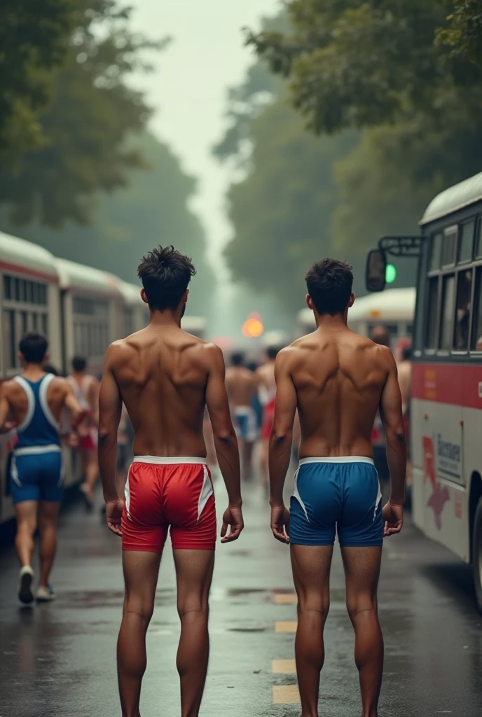 arafed image of a couple of naked one man and one woman, from back, running in front of a Russian cathedral, incoherents, inspired by Jean-Paul Laurens, by Jean Tabaud, by Jean-Paul Laurens, by Jean Jouvenet, by Jean Crotti, by Jean-Yves Couliou, by Pascal Blanché, no background.