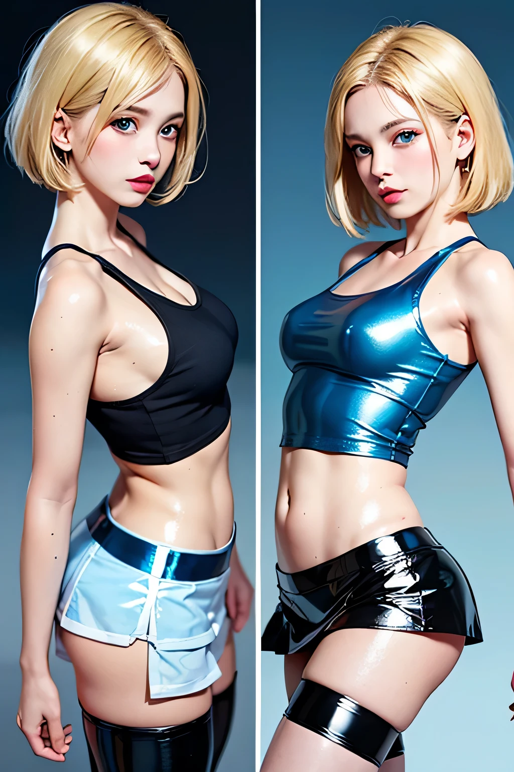 stocking, short hair, curly blonde, fitbody