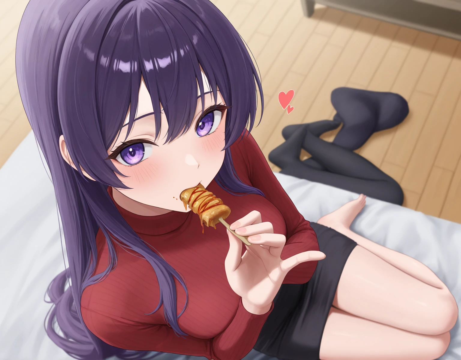 1girl,
score_9,score_8_up,score_7_up,from_anime,detailed,blush,long hair,depth of field,light,bedroom,pizza cutteran,underwear,blurry background,bra,black pajamas,pajamas,sleepy,fang,wariza,thai text,sweat,artist name,official alternate costume,breasts,shirt,solo,:d,indoors,pizza,panty straps,meme,black bra,very long hair,on bed,lace trim,eating,drooling,looking at viewer,large breasts,open mouth,sitting,closed eyes,lace-trimmed bra,purple eyes,mouth drool,blurry,zipper pull tab,food,unzipped,black hair,smile,snake cutout,purple nails,sleeping,cleavage,saliva,pizza box,pizza slice,character doll,twitter username,