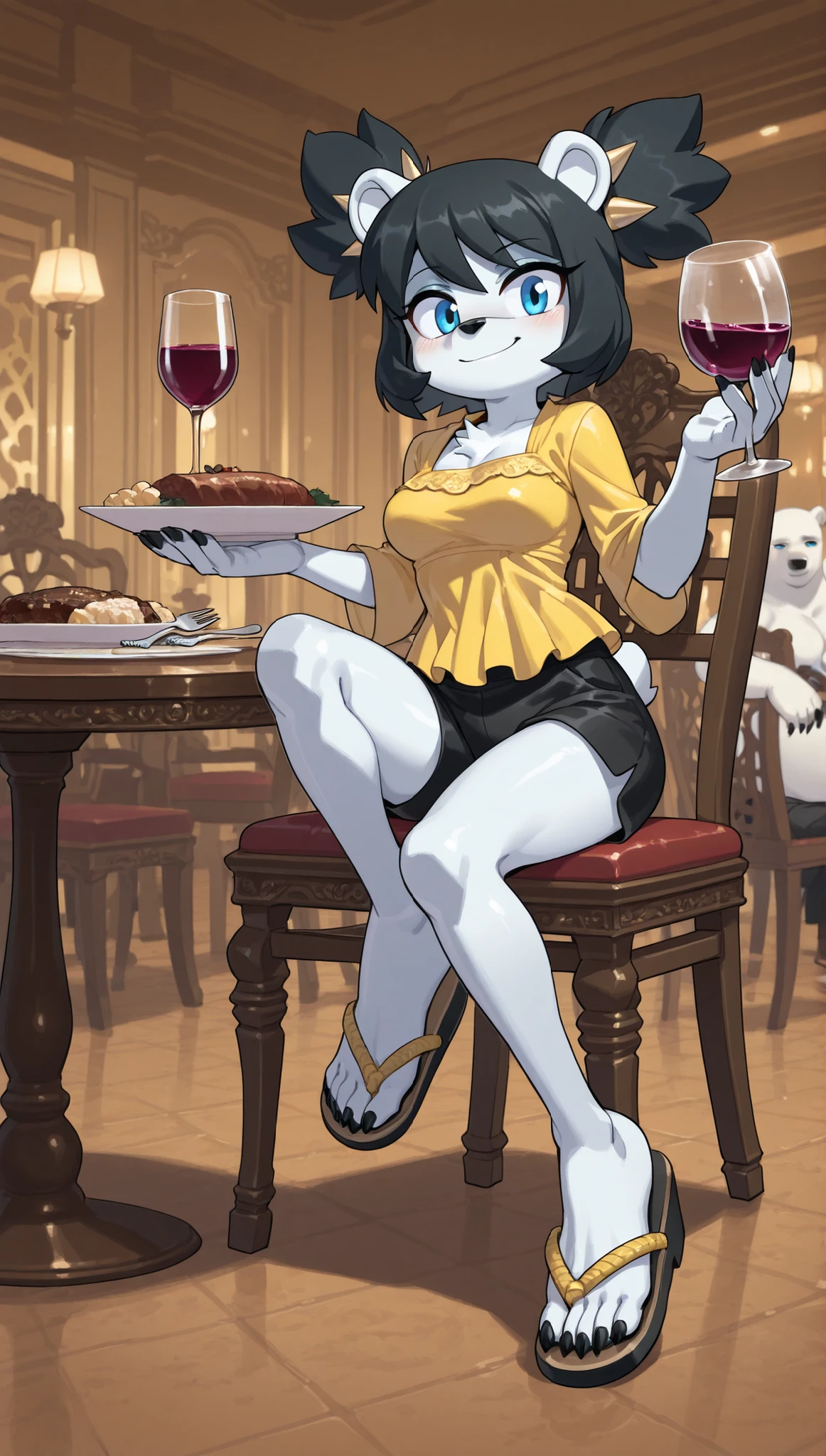 ((god bacchus cute female anthro white wolf)), trinking wine ,(wearing a cown made of grapes), sitting on top of a wine barrel , fantasy setting , drunken state, laughing, ((paws))
BREAK
(masterpiece, best quality, ultra realistic, 4k, 2k, (intricate, high detail:1.2), film photography, soft focus,
RAW photo, ((photorealistic:1.4)), analog style, subsurface scattering, photorealism, absurd res),