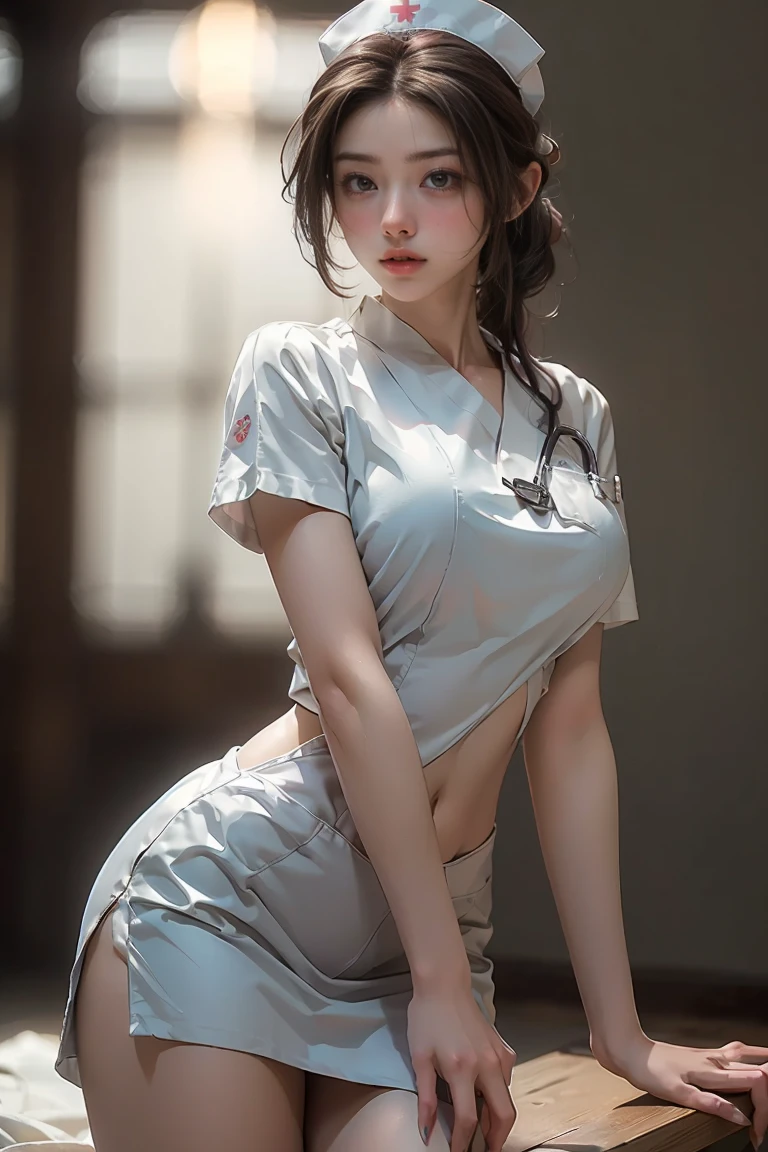 (Absurdres:1.2), beautiful and aesthetic, masterpiece, best quality, extremely detailed,
photo realistic:1.4 , delicate pattern, (intricate detail,extremely intricate:1.2),
(masterpiece:1.2, best quality), (highly detailed:1.3), realistic, realistic details, detailed, <lora:more_details:0.6>,
------
<lora:tiaraaurellie_v3:0.3>, <lora:girlfriendmixV1_v20:0.4>, <lora:yurisa chan_20230623045200:0.2>
(pureerosface_v1:0.5) , (ulzzang-6500-v1.1), (idol),
<lyco:fitgirl_v10:0.6>, fit, narrow waist,
<lyco:GoodHands-beta2:1.0> nice hands, perfect hands
(detailed clothes features),Exquisite Makeup, Realistic Skin, beautiful detailed eyes, symmetric eyes,
------
1girl, absurdly long hair, large breasts, Ultra-Wide-Angle Lens (8-15mm), macro shot,
Squatting pose, portrait, solo, (full body:0.6), looking down, detailed background, detailed face, (<lora:Atompunk v.3:0.6>, atompunk theme:1.1), battlefield-medic, field-surgeon, exhausted, military medic uniform, vest, red cross, medical supplies, blood soaked bandages, toruniquet, wound dressing, war torn battlefield with explosions in background, floating particles, ashes, intense action, wind blowing, adrenaline, cinematic atmosphere,,