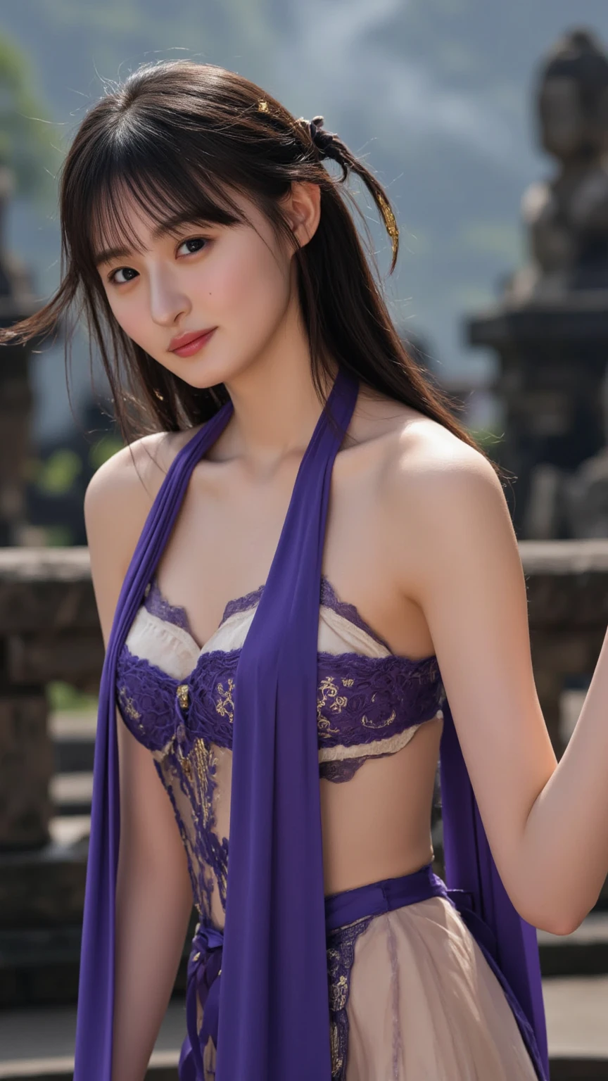from the side, Reality, official art, Unity 8K Wallpaper, 8K portrait, 最OK质量, Very high resolution, (Incredibly beautiful nature background:1.6), A girl, 一位fair十幾歲的義大利女孩, Sixteen years old, obscene, (Sexy and charming:1.1), (Coquettish expression:1.6), (Small breasts，Raised pink areola,,:1.6), vulgar, (Smile:1.2), (Whole body 1.0), (Strike a pose:1.5), (Magic attack pose:1.6),(Magical effects such as sparks or energy:1.5), (Electric shock to hand:1.1), (Delicate blue tights，Features beautiful fractal or marble designs:1.5), (fair and d delicate ruby, topaz, emerald and sapphire jewels:1.45),  fair seductive face, portrait, (thick eyebrows:1.2), (Big purple eyes:1.2), fair eyes with fine symmetry, (Extremely detailed eyes:1.4), (High resolution eyes:1.1), Intimate face, (Ultra-fine skin texture:1.4), White skin, Pale skin, Perfect anatomical structure, Thin, (fair toned body:1.1), Hairpin, (Hydrated skin:1.1), Sweating all over, No makeup, Dark circles, 良OK解剖结构, focal plane, nice, (emilia clarke:0.6)  (Emma Watson:0.3),(jennifer connolly:0.4), (sensual face:1.5), Elegant face, OK, Sweet, Cyberpunk sci-fi, (Beautifully designed gloves:1.2), Blurred background, Blurred foreground, Depth of Field, (Motion Blur:1.1), Intricate and colorful biomechanical tights, Zentangle, mandala, Entanglement,  (Small Breasts:1.2), sheer breasts, (fair :1.2), (National Foundation:1.2), Big buttocks, ,  juice stain, grabbing breast