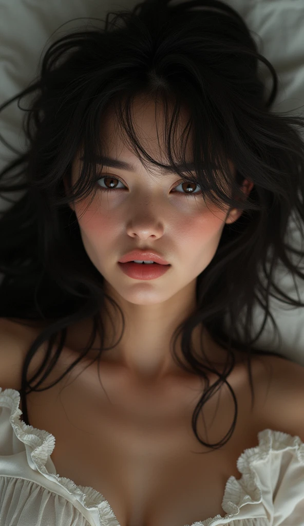 (Browsing Caution),((Naked festival)), (masterpiece: 1.2, Highest quality), Dark Skin、((whole body))、((Flat Chest))、Side close-up、Close-up of an 18 year old woman、Top view、There's a lot of white slime on my face、look at the camera with a sad face、Drooling、 (High resolution), (Very delicate), (masterpiece: 1.2, Highest quality),Angle from below、