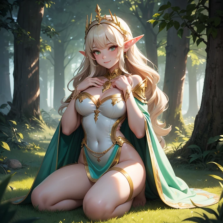sexy elf woman in a brown outfit posing in the snow, elf girl, deviantart artstation cgscosiety, (((mad))) elf princess, 3 d render character art 8 k, elf princess, female elf, beautiful and elegant female elf, fantasy art style, inspired by WLOP, alluring elf princess knight, elf queen, very beautiful elven top model