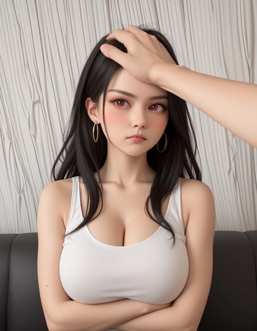 masterpiece, hinata\(boruto\), 1girl, mature women, (((The nurse's uniform is red and white))), (((Selfie))), (((Close-up photo))), (((cleavage))), (((Closed Clothing))), (((big breasts))), (((big round breasts))), (((round breasts))), (((extremely heavy breasts))), (((Colossal tits))), (((heavy breasts))), (((plump breasts))), (((super round breasts))), (((very round breasts))), (((perfect breasts))), (shy face), detailed lips, beautiful face, blush, (pink lips), (((long hair))), white eyes, gentle gaze, smile, super realistic, detailed, realistic face and body, realistic hair, realistic eyes, realistic nose, realistic lips, seductive pose, (((straight bangs))), (dark blue hair), 28 year old girl
