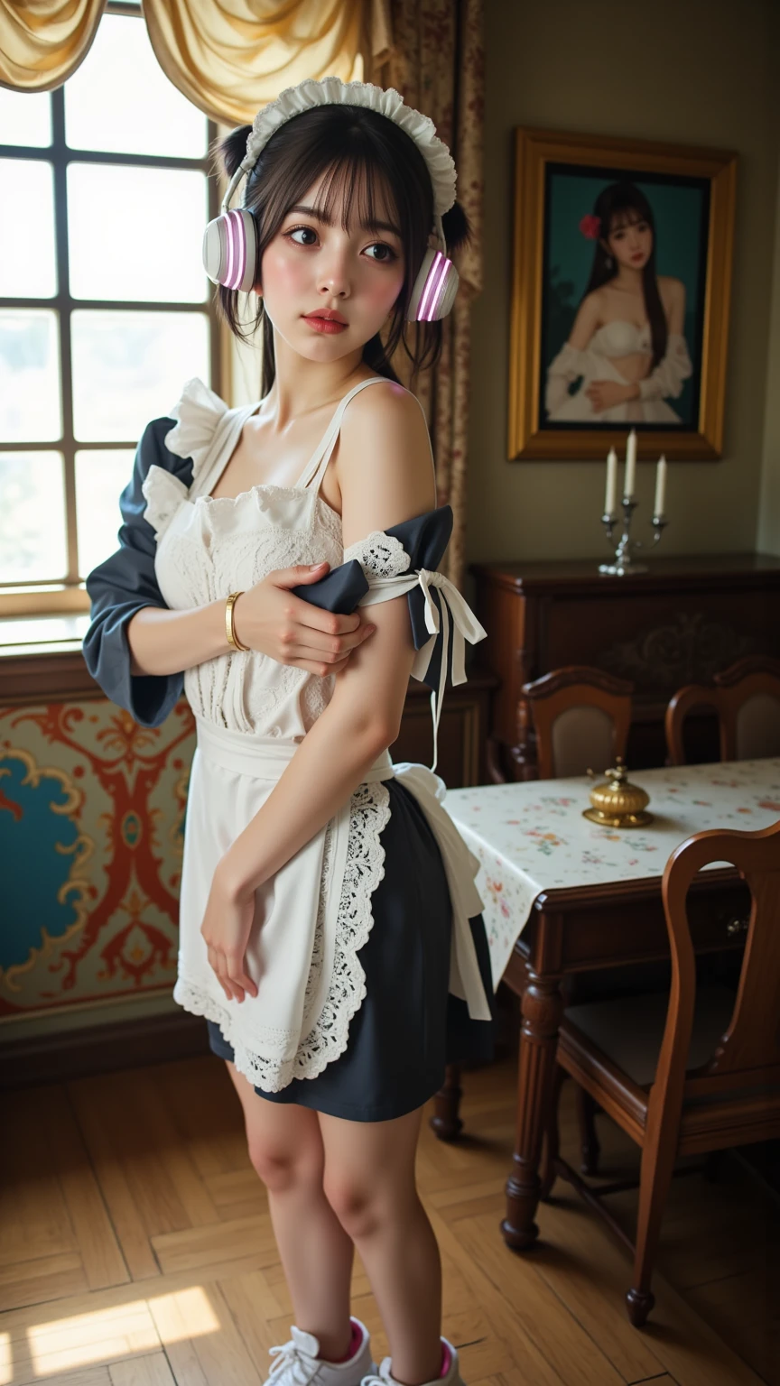 A beautiful girl with a super cute face and big breasts、A cute, tsundere girl with beautiful breasts、The highest standard of ultra-high definition full-body photos、(Small face)、No makeup、Sexy lips、Chignon hairstyle、Her body is super slender but her breasts are super beautiful、A sleeveless camisole dress on a bare body、Large-scale buffet party、Super low rise panties to charm everyone、Dress fashion that brings out the best in beautiful breasts、Extremely beautiful, slim waist、A beautiful girl with an innocent smile is climbing a spiral staircase. Her panties are removed from behind.