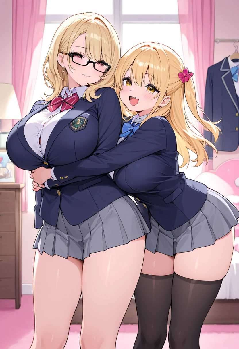 2heads, a tall chubby woman with 2 heads. She has enormous breasts. She is naked, nude. She is in an executive office. Laying down in desk. Sex, having sex, POV sex. She has enormous fat breasts. She looks nerdy. Large circular glasses. She is smiling wide. She looks drunk. She has messy hair. She has giant hard nipples. She has gigantic fat breasts. She looks young. Huge lips, giant perky lips. Blushing, aroused. Kiss, kissing, making out.